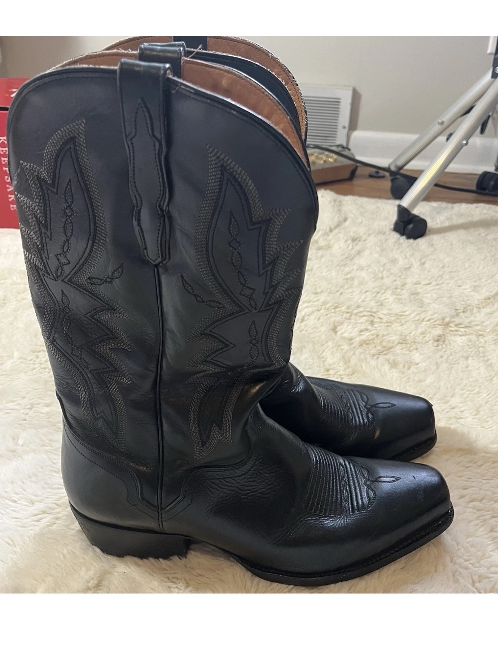 El Dorado Boots Men’s Exotic Western Boots Size 11 W Black Leather
